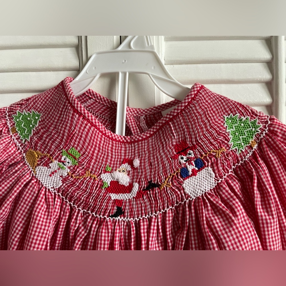 Smocked Red Gingham Pant Set